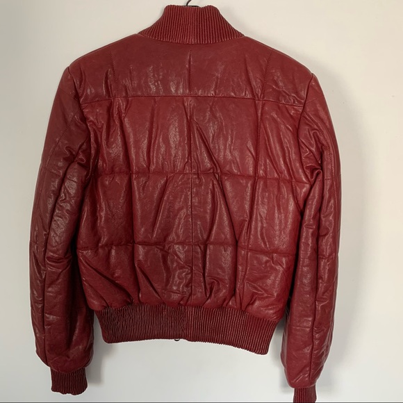 VERONICA BEARD Bordeaux Red Malin Quilted Leather Bomber Jacket - Picture 9 of 15